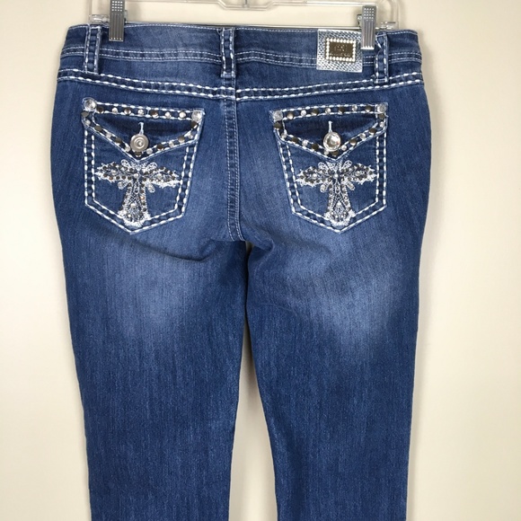 12K TWELVE K USA CROSS EMBELLISHED JEANS - Picture 6 of 8
